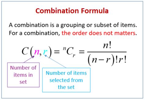 Combination Equation Examples