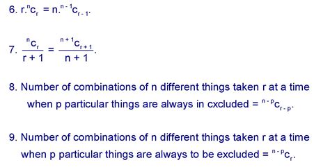 Combination Formula Sequence