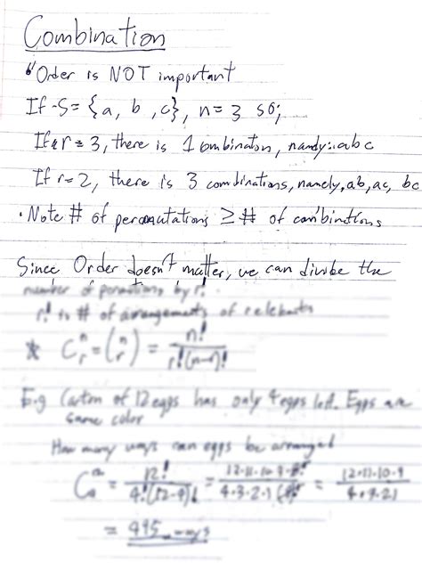 Combination Math Notes