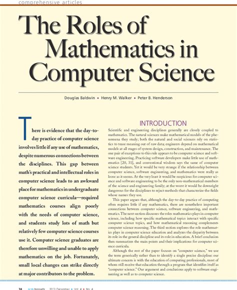 Combination Of Mathematics And Computer Science