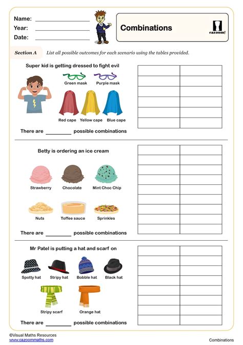 Combinations Activity Pdf