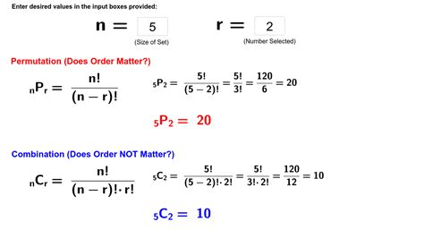 Combinations And Permutations Calculator