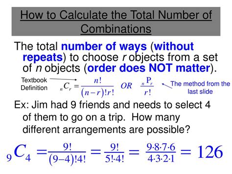 Combinations Calculate Number