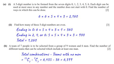 Combinations Gcse Maths Questions
