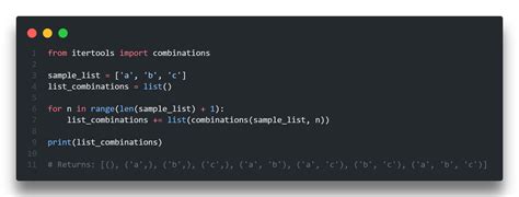 Combinations Sample Python