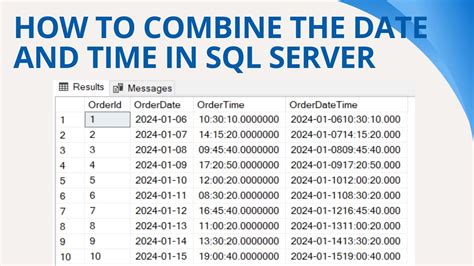 combine date and time in sql server