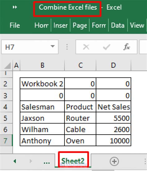 Combine Excel Sheets Into One File
