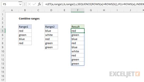 Combine Ranges In Excel Formula