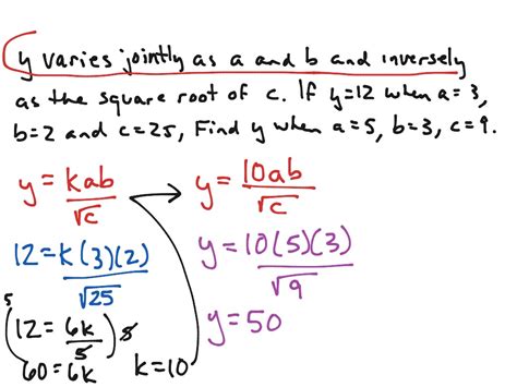 combined variation examples with answers