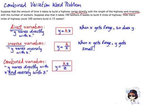 combined variation examples word problems