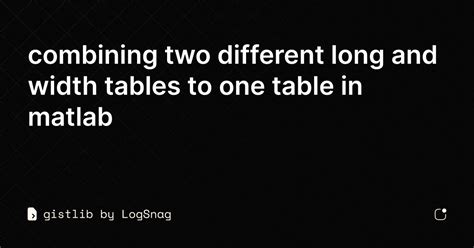 Combining Tables Matlab