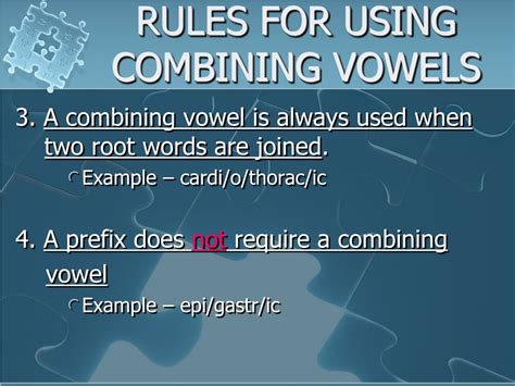 Combining Vowel Examples