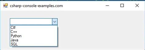 Combobox Format String Example C#