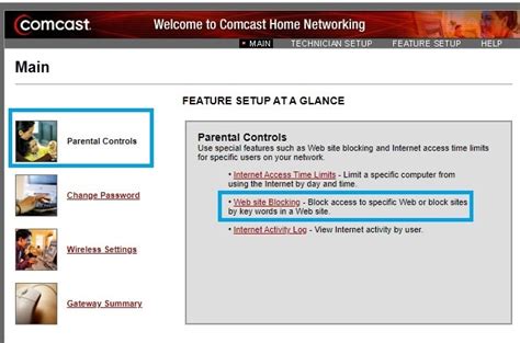 comcast router blocking website