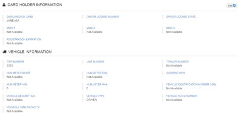 Comdata Cardholder Data