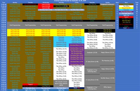comedy central east schedule