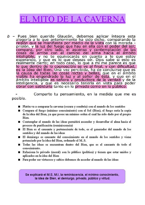 +14 Comentario De Texto Mito De La Caverna