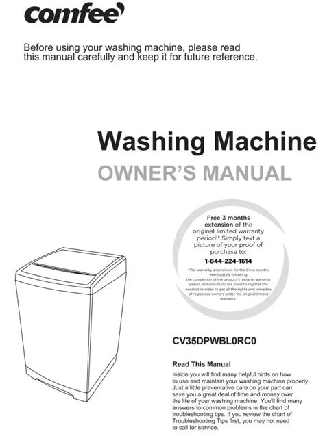 Comfee Portable Washer Manual