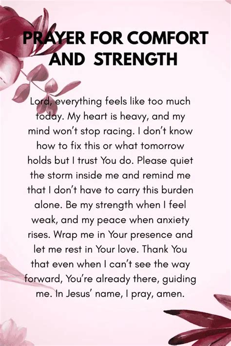 comfort and strength