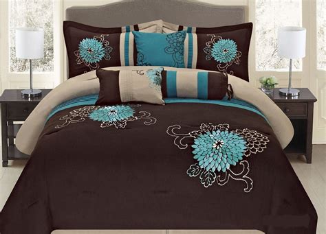 Comforter Sets Queen Brown Teal