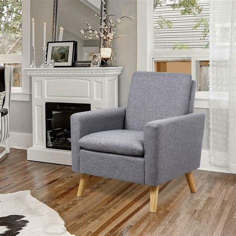 Modern Accent Chair Single Sofa Comfy Fabric Upholstered Arm Chair