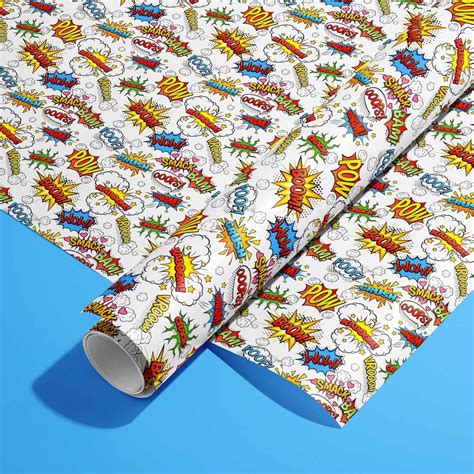 Comic Book Gift Wrapping Paper