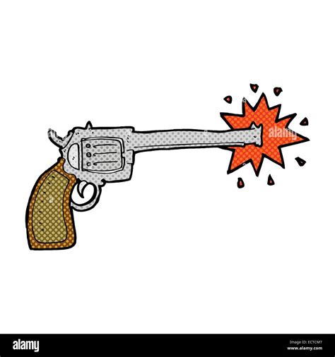 Automatic Gun Comic Book Style Pop Art Vector Stock Vector