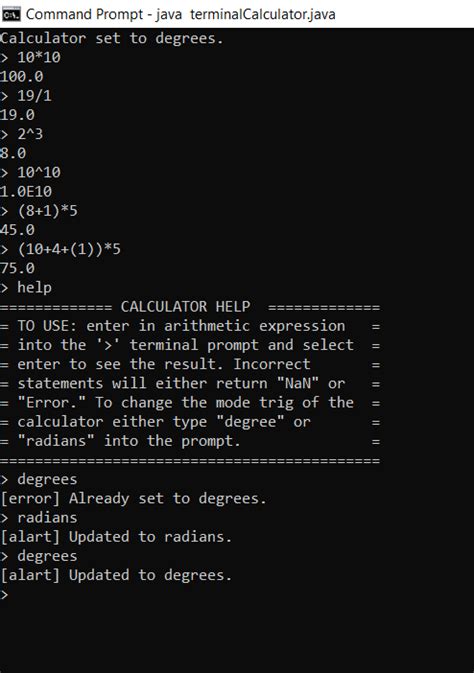 Command Line Calculator Java