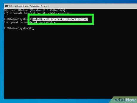 command prompt command to restart in safe mode