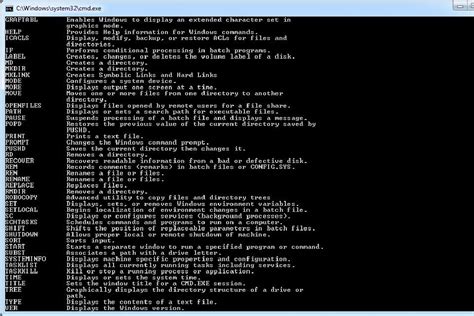 command prompt commands list windows 7