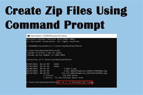 command prompt zip command