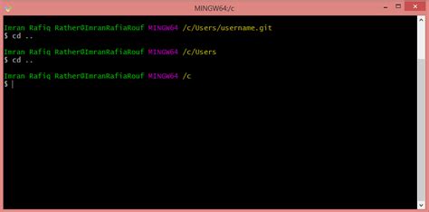 command to change directory in git bash