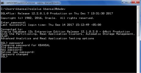 command to change sys password in oracle