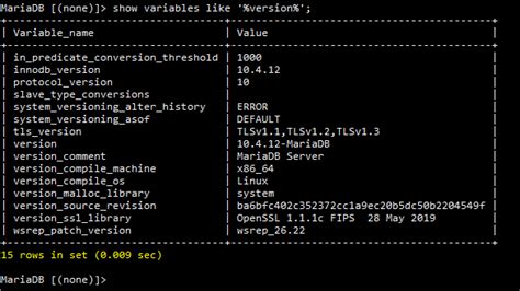 command to check mysql version