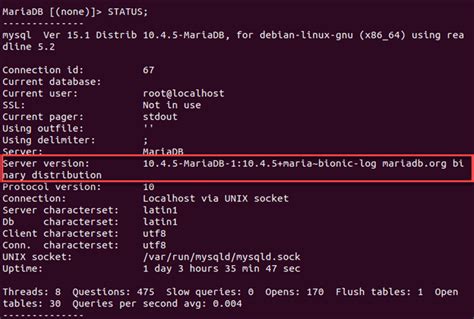 command to check mysql version in mac