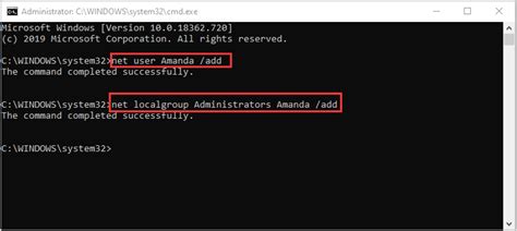 command to create admin account