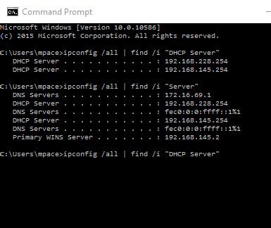 command to find dhcp server