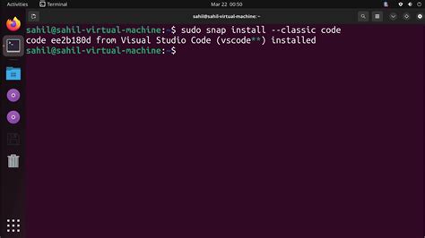 command to open visual studio code from terminal ubuntu