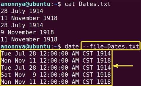 command to print date and time in linux