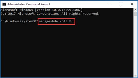 command to remove bitlocker