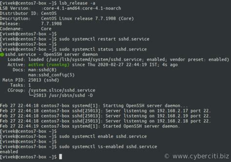 command to restart sshd service in linux