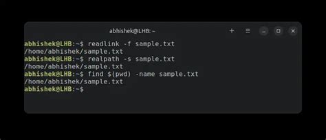 command to show file path in linux