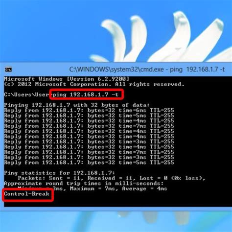 command to stop ping
