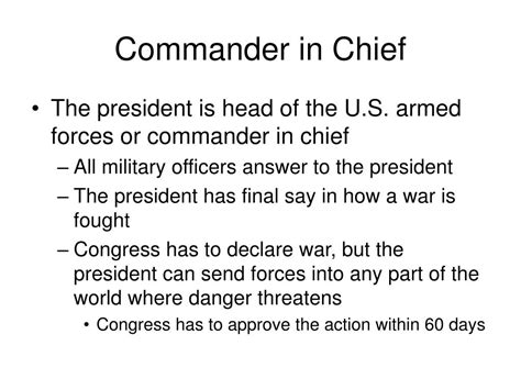 Commander In Chief Definition