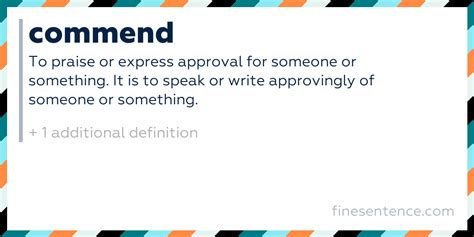 Commend Explained: Definition & Examples