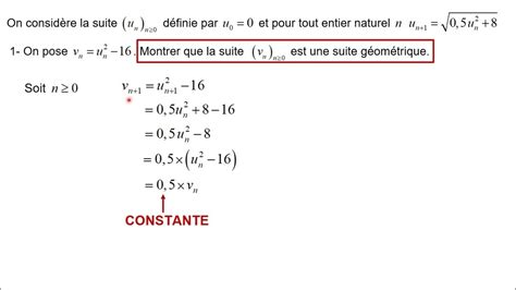 Définition d'une suite géométrique (explication, exemple