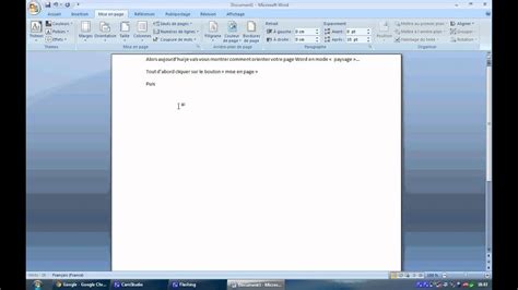comment écrire en paysage sur word