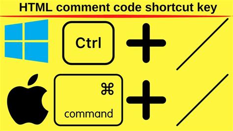 comment code in html shortcut