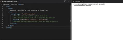 comment code in javascript