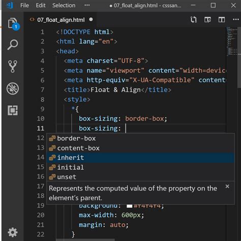 comment css in visual studio code